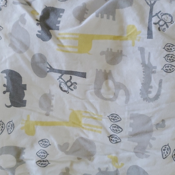 Jungle Monkey Giraffe Whale Gray and Yellow Crib Bedding Set - Picture 2 of 6